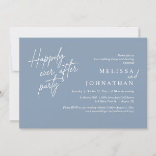 Happily Ever After Party, Modern Wedding Dinner Invitation