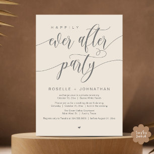 Happily Ever After Party Modern Wedding Dinner Invitation