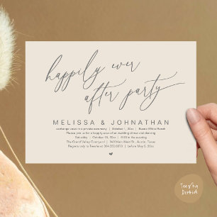 Happily Ever After Party Modern Wedding Dinner Invitation