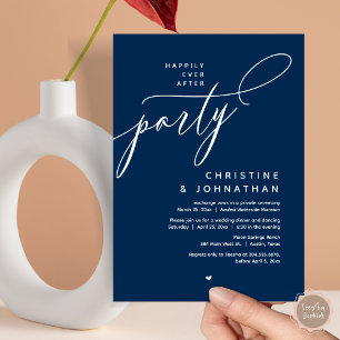 Happily Ever After Party, Modern Wedding Dinner Invitation