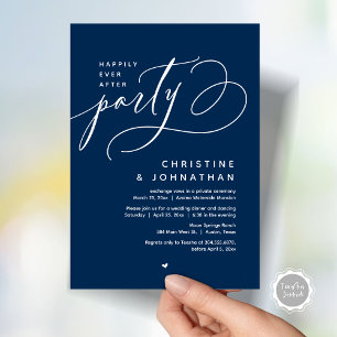 Happily Ever After Party, Modern Wedding Dinner Invitation