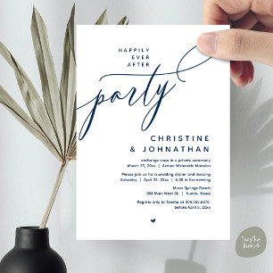 Happily Ever After Party, Modern Wedding Dinner Invitation
