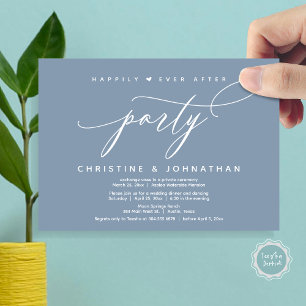 Happily Ever After Party, Modern Wedding Dinner Invitation