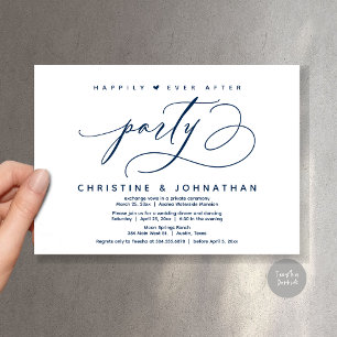Happily Ever After Party, Modern Wedding Dinner Invitation