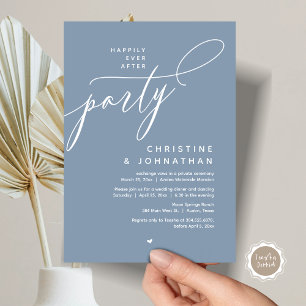 Happily Ever After Party, Modern Wedding Dinner Invitation