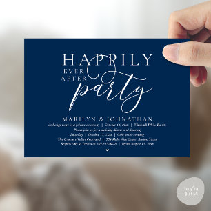 Happily Ever After Party Modern Wedding Elopement Invitation