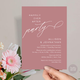 Happily Ever After Party, Modern Wedding Elopement Invitation