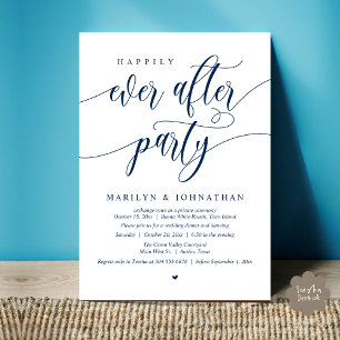 Happily Ever After Party Modern Wedding Elopement Invitation
