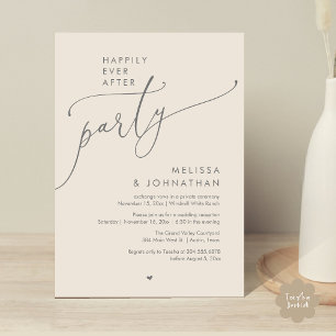 Happily Ever After Party Modern Wedding Reception Invitation
