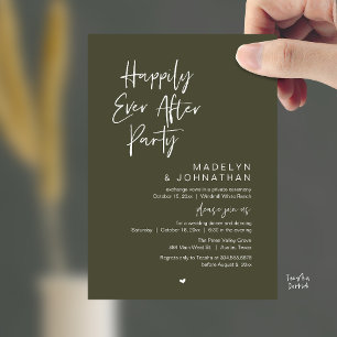 Happily Ever After Party, Modern Wedding Reception Invitation