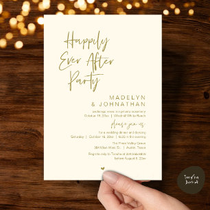 Happily Ever After Party, Modern Wedding Reception Invitation