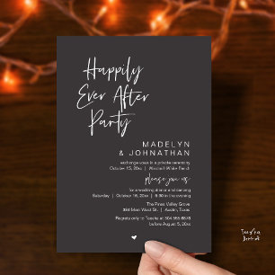 Happily Ever After Party, Modern Wedding Reception Invitation