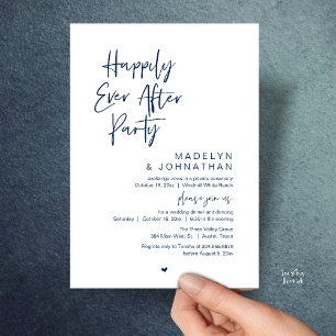 Happily Ever After Party, Modern Wedding Reception Invitation