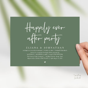  Happily Ever After Party Modern Wedding Reception Invitation