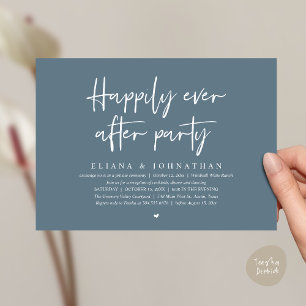  Happily Ever After Party Modern Wedding Reception Invitation
