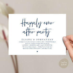  Happily Ever After Party Modern Wedding Reception Invitation