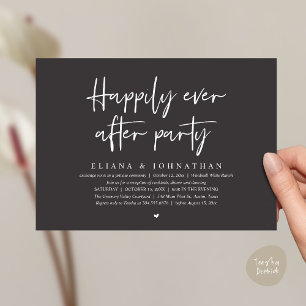  Happily Ever After Party Modern Wedding Reception Invitation