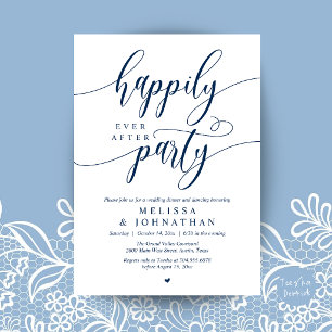 Happily Ever After Party, Modern Wedding Reception Invitation