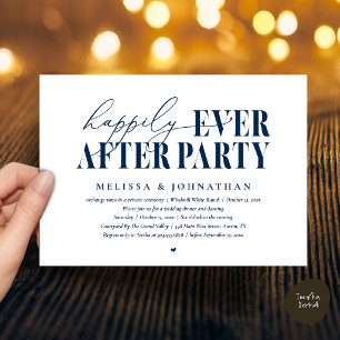 Happily Ever After Party, Modern Wedding Reception Invitation
