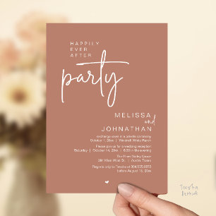 Happily Ever After Party, Modern Wedding Reception Invitation