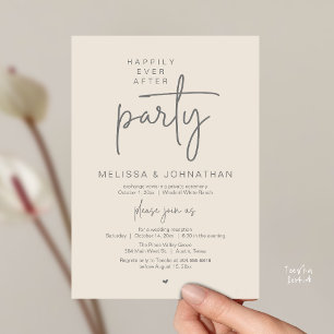 Happily Ever After Party, Modern Wedding Reception Invitation