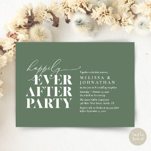 Happily Ever After Party, Modern Wedding Reception Invitation