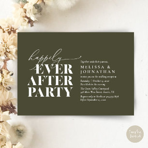 Happily Ever After Party, Modern Wedding Reception Invitation