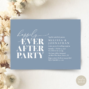 Happily Ever After Party, Modern Wedding Reception Invitation
