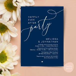 Happily Ever After Party Modern Wedding Reception Invitation