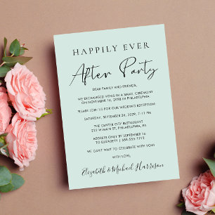 Happily Ever After Party Photo Mint Reception Announcement