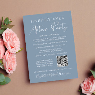 Happily Ever After Party Photo QR Code Wedding Announcement