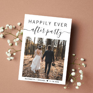 Happily Ever After Party Photo QR Code Wedding Announcement