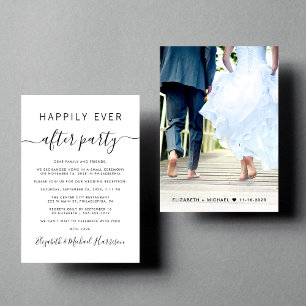 Happily Ever After Party Photo Reception Announcement
