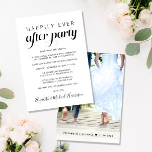 Happily Ever After Party Photo Wedding Reception Announcement
