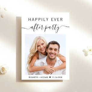 Happily Ever After Party Photo Wedding Reception Invitation