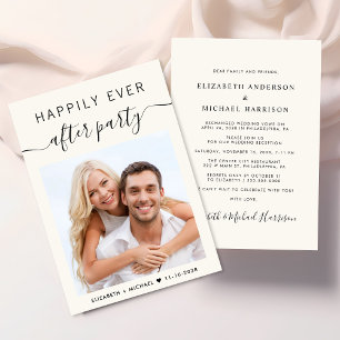 Happily Ever After Party Photo Wedding Reception Invitation