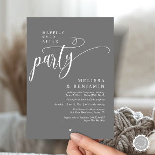 Happily Ever After Party, Reception Modern Minimal Invitation