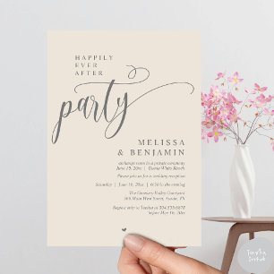 Happily Ever After Party, Reception Modern Minimal Invitation