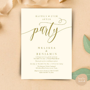 Happily Ever After Party, Reception Modern Minimal Invitation