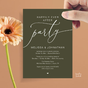 Happily Ever After Party Romance Wedding Reception Invitation
