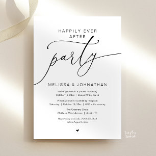 Happily Ever After Party Romance Wedding Reception Invitation