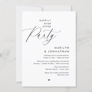Happily Ever After Party, Romantic Wedding Dinner Invitation