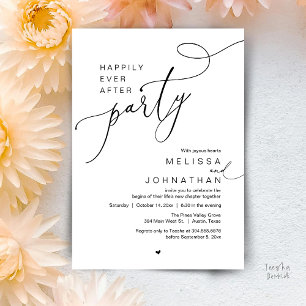 Happily Ever After Party, Romantic Wedding Dinner Invitation