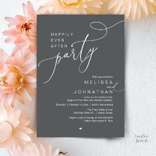 Happily Ever After Party, Romantic Wedding Dinner Invitation