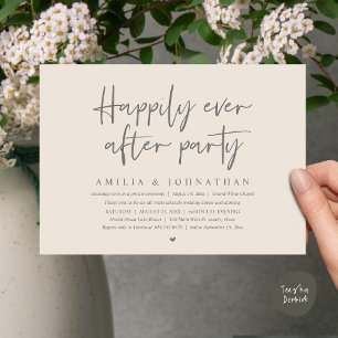 Happily Ever After Party, Romantic Wedding Dinner Invitation