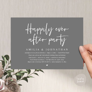 Happily Ever After Party, Romantic Wedding Dinner Invitation