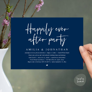 Happily Ever After Party, Romantic Wedding Dinner Invitation