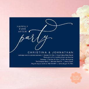 Happily Ever After Party, Romantic Wedding Dinner Invitation