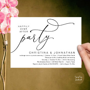 Happily Ever After Party, Romantic Wedding Dinner Invitation