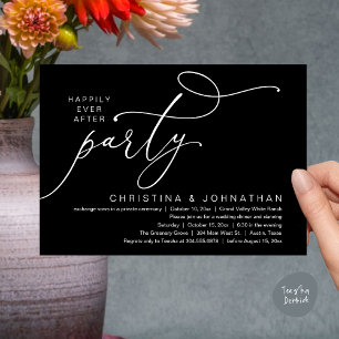 Happily Ever After Party, Romantic Wedding Dinner Invitation